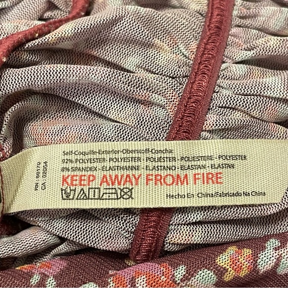 INTIMATELY by FREE PEOPLE Under It All Ruched Mesh Turtleneck Bodysuit in Garnet - Picture 10 of 11